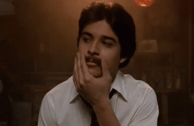 Guy Rubbing Old Style Mustache GIF