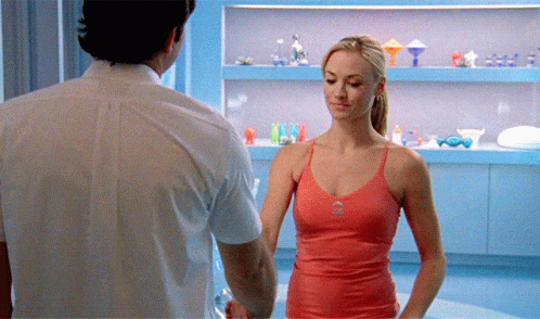 Guy Shaking Hands With Pretty Girl GIF
