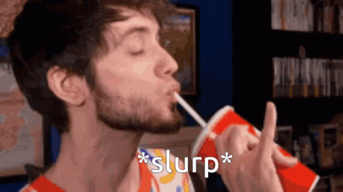 Guy Sipping Drinks Slurp GIF