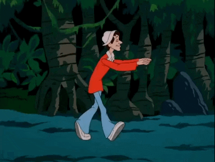 Guy Sleep Walking In The Forest GIF