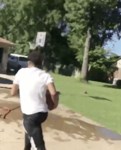 Guy Slip Fall During Basketball GIF