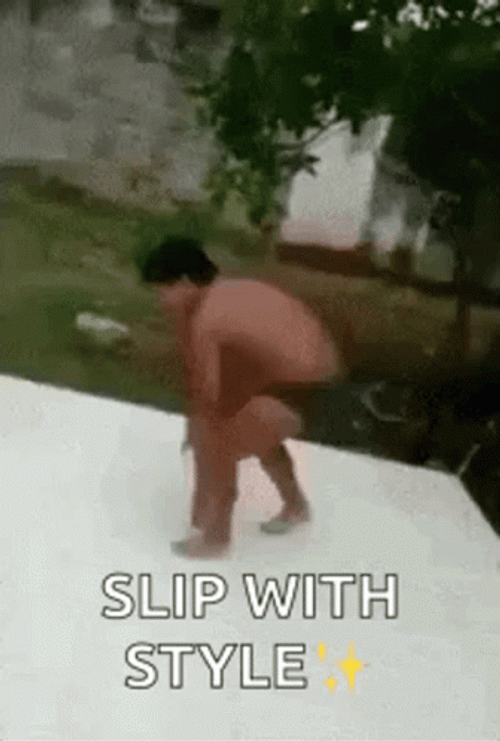 Guy Slip With Style GIF