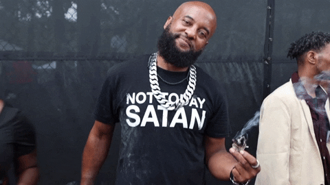 Guy Smoking Not Today Satan GIF