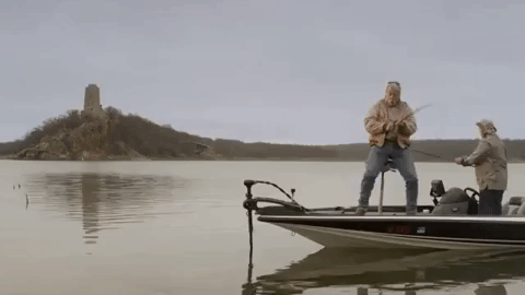 Guy Standing On Skiff Fishing GIF