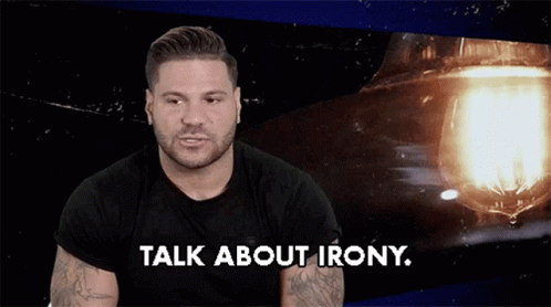 Guy Talk About Irony GIF