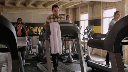 Guy Tripping On Treadmill GIF