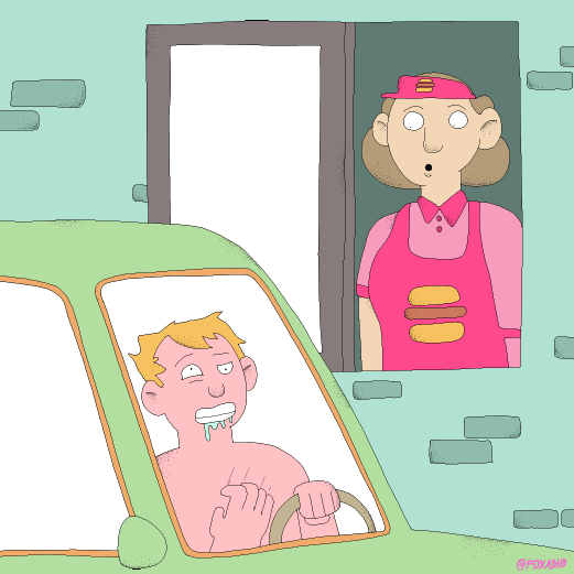 Guy Tweaker On Drive Thru GIF