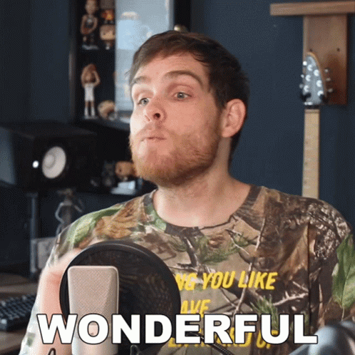 Guy Wearing Army Tees Singing Wonderful GIF