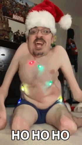 Guy Wearing Santa Claus Costume GIF