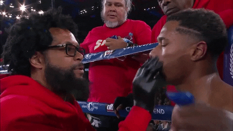 Guy With Glasses Coaching Boxer GIF