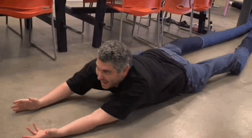 Guy With Long Legs Crawling GIF