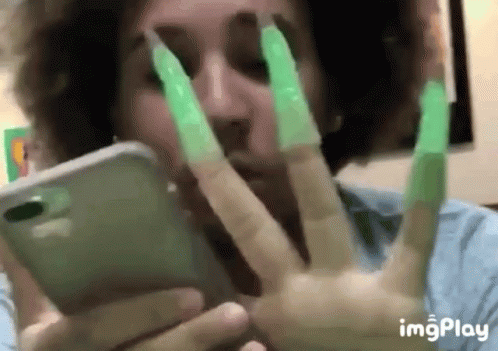 Guy With Long Nail Swiping On Phone GIF