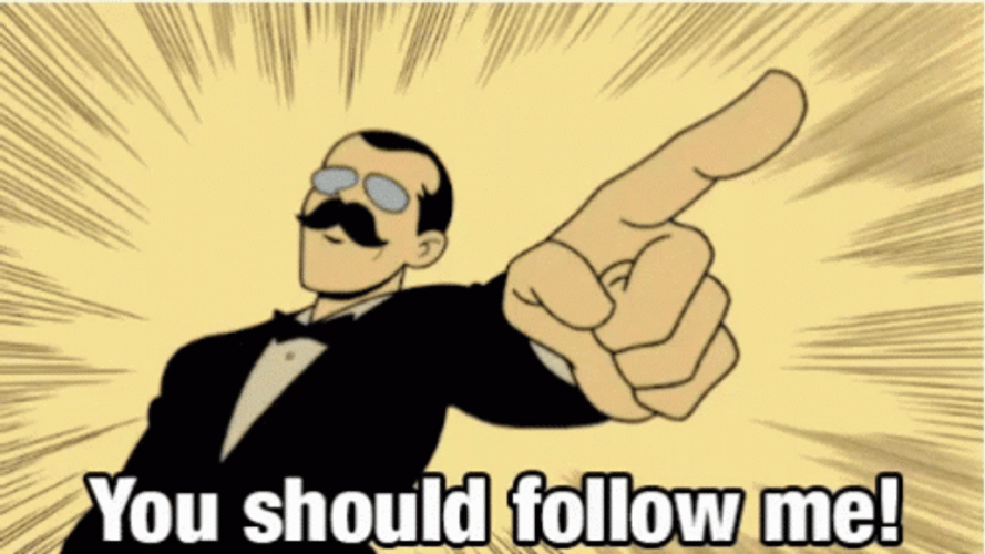 Guy With Mustache Follow Me GIF