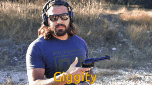 Guy With Pistol Giggity GIF