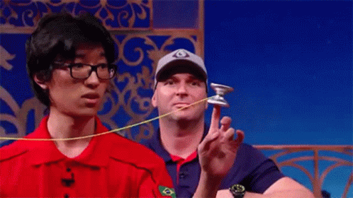 Guy With Spinning Yo Yo On His Finger GIF