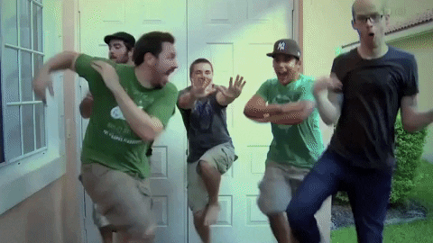 Guys Crazy Dancing Outside The House GIF