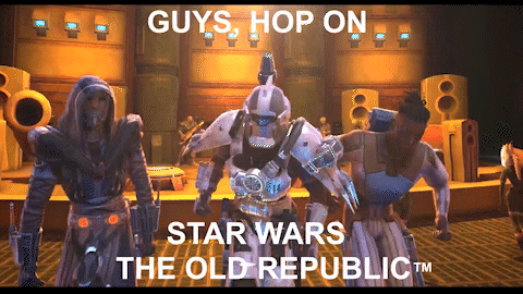 Guys Hop On Star Wars The Old Republic Poster GIF