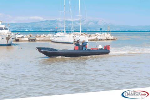 Guys Riding Driving Skiff Beach GIF