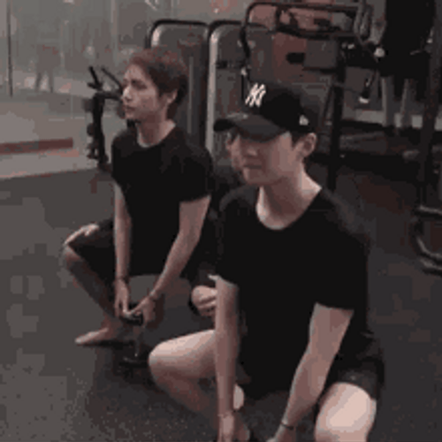 Guys Workout With A Dumbbell GIF