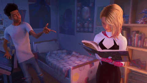 Gwen Stacy Hanging Out With Spiderman GIF