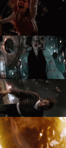 Gwen Stacy Mary Jane Falling 4 Way Split GIF