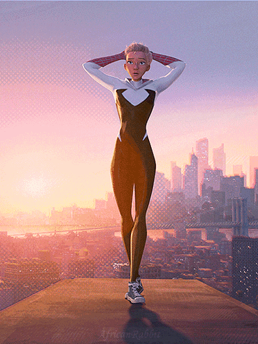 Gwen Stacy Revolving World Shot GIF