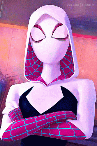 Gwen Stacy Sassy Crossed Arms Response GIF