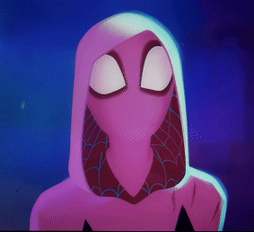 Gwen Stacy Startled Reaction Spider Verse GIF