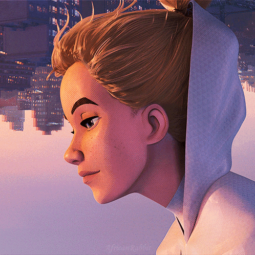 Gwen Stacy Subtle Expression Upside Down GIF