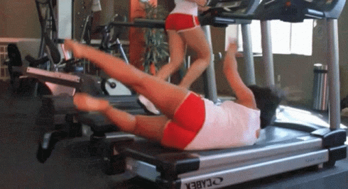 Funny Treadmill Gym Work Out Fail GIF