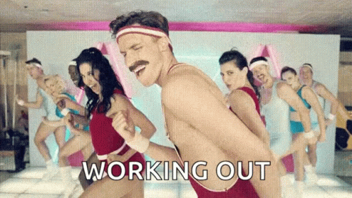 Gym Work Out 80s Retro Aerobics GIF