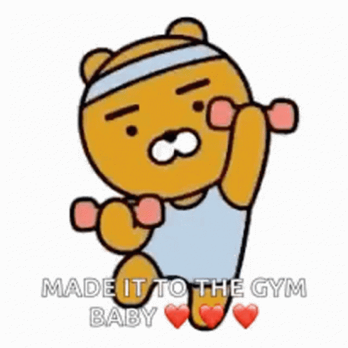 Animated Bear Made It To Gym Meme GIF