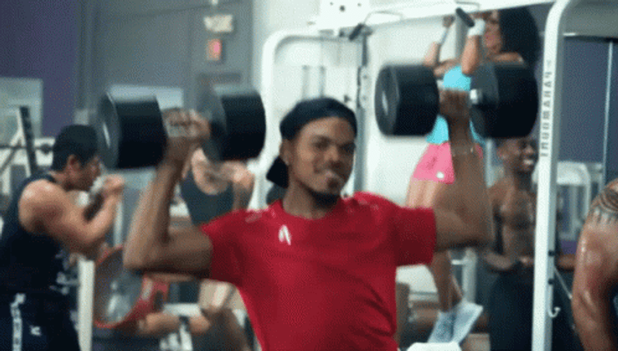 Gym Fitness Routine Lifting Dumbbells GIF