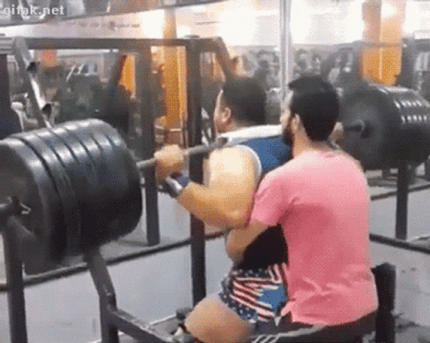 Gym Junkie Barbell Cut In Half GIF