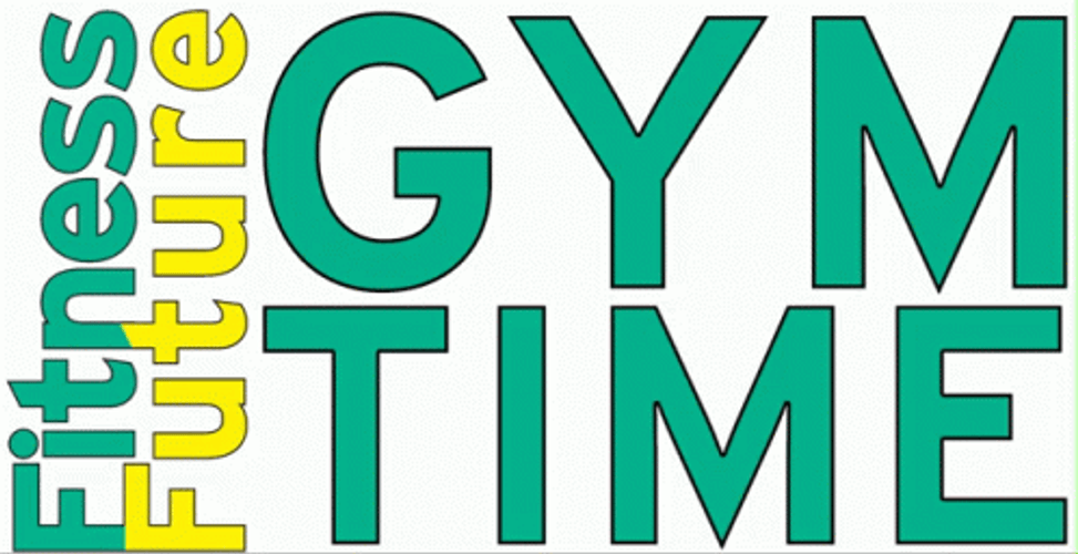 Gym Time Flashing Text Design GIF