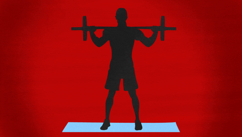 Gym Weightlifting Exercise Silhouette GIF