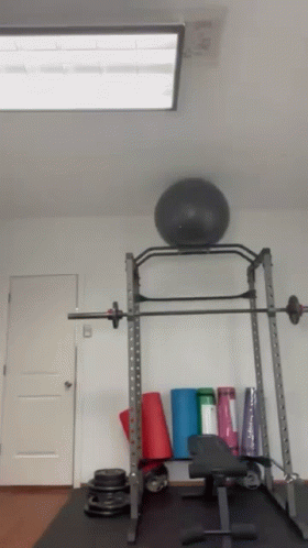 Gym With Barbell and Pilates Ball