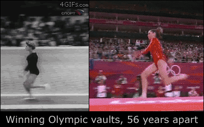 Gymnast Performs Amazing Gymnastic Stunt GIF