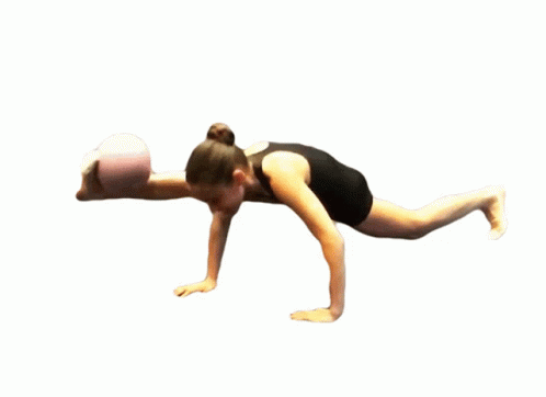 Gymnast's Extraordinary Good Morning Exercise GIF