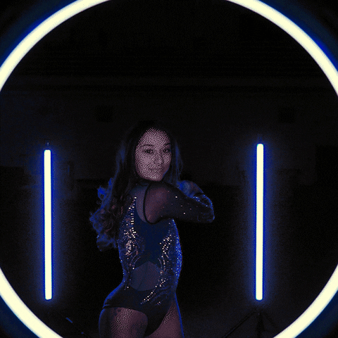 Gymnastic Girl Chalk Toss GIF