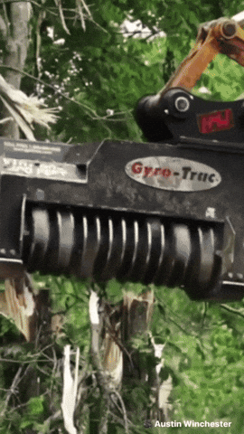 Gyro Trac Mulcher Creating Mulch GIF