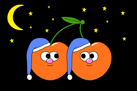 Animated Sleepy Cherry Good Evening GIF