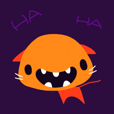 Ha Ha Orange Vampire Cat GIF