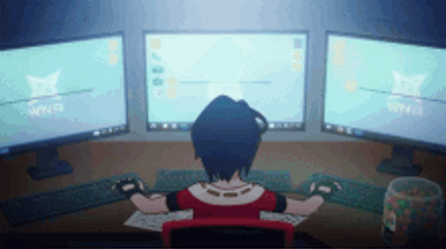 aesthetic anime computer gif / laptop / monitor - YouTube