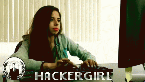 Hacking Hacker Girl Typing Screen GIF