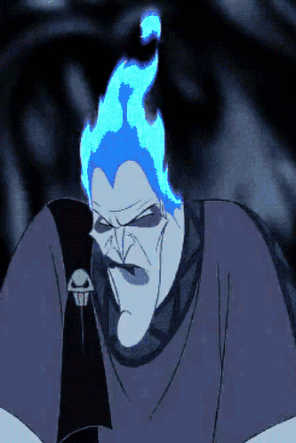 Hades From Hercules With Blue Flames Hair GIF