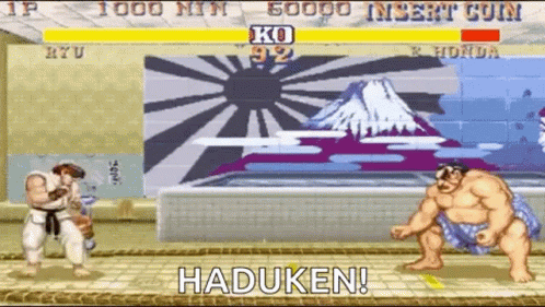 Hadouken Ryu Vs Edmond Honda GIF
