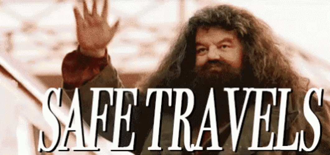 Hagrid Waving Safe Travels GIF