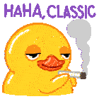 Haha Classic Smoking Duck Classic Sticker GIF