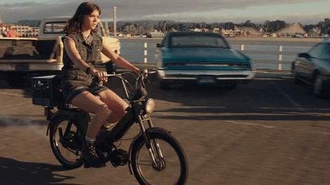 Hailee Steinfeld Riding A Motorcycle GIF